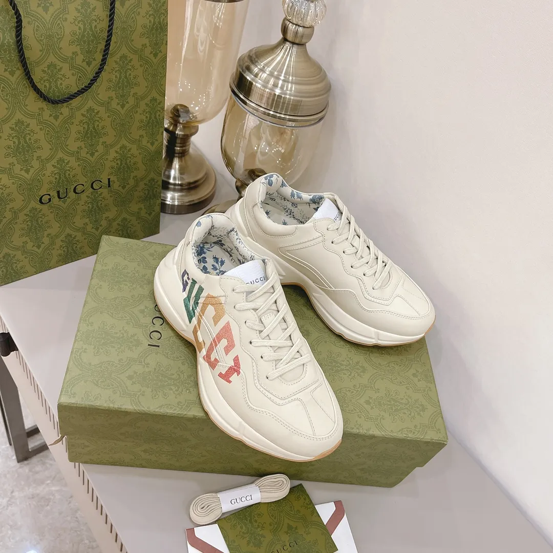 P700👟👟 The top version of GUCCI dad shoes, the latest upgraded version❗❗ The fabric is 100% consistent with the store. The whole series uses four leather styles. Each pattern, color and fabric are one-to-one consistent with the store. Women's size 35 36 37 38 39 40 Men's size 39 40 41 42 43 44 (women's size 34, men's size 45 can be customized)